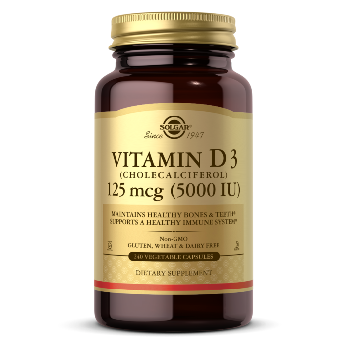 Vitamin D3 5000 IU (Cholecalciferol) Vegetable Capsules